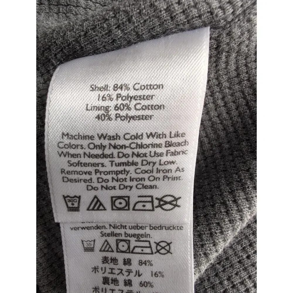 Eddie Bauer Mens Zip Sweatshirt Tall XXL Blue Thermal Lined Heavyweight Hood
